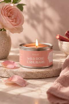 Wild Rose & Rhubarb Paint Pot Candle, 89ml